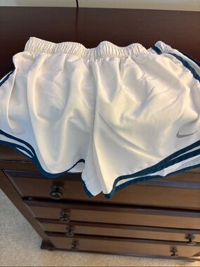 Nike White Shorts with Navy Trim